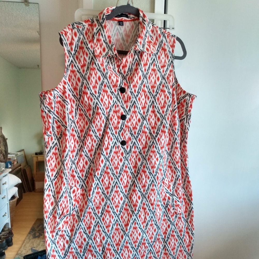 Lands' End Sleeveless Shirtdress, 22W